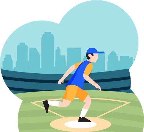 Professioneller Baseballspieler  Illustration