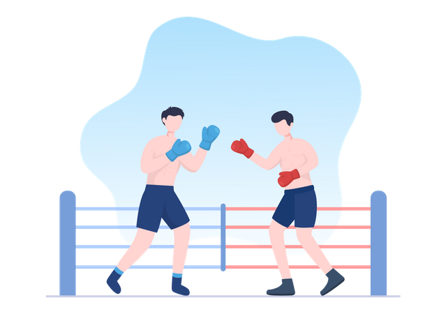 Professioneller Boxkampf  Illustration