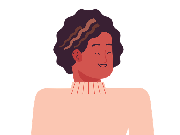 Avatar féminin de profil souriant  Illustration