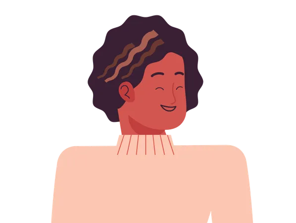 Avatar féminin de profil souriant  Illustration