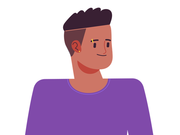 Avatar masculin de profil souriant  Illustration