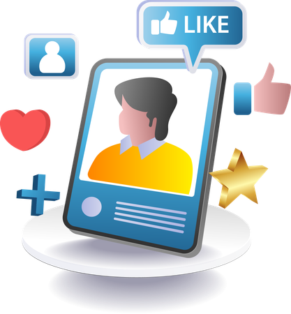 Profile photo to add new followers  Illustration