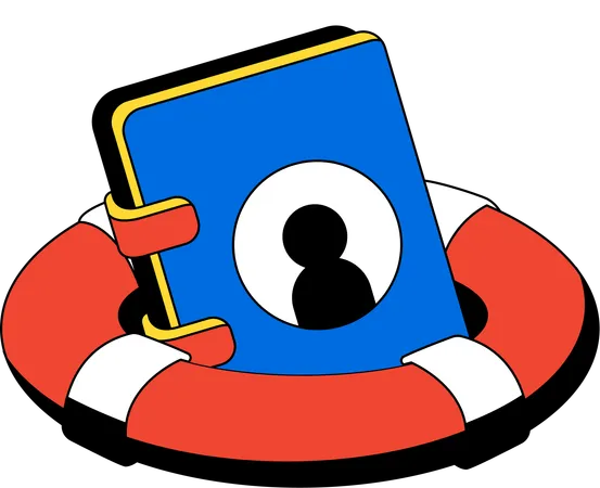 An Illustration Of A Profile Icon Within A Lifesaver Suggesting Protection Of Personal Information Or Data Security Illustration