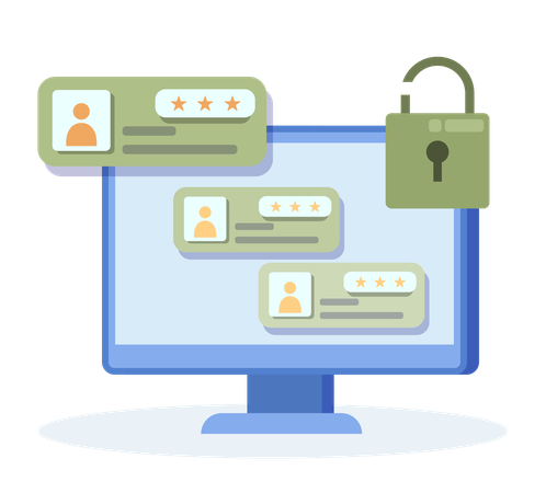Profile security lock  Illustration