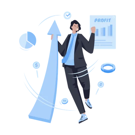 Profit business growth  Illustration