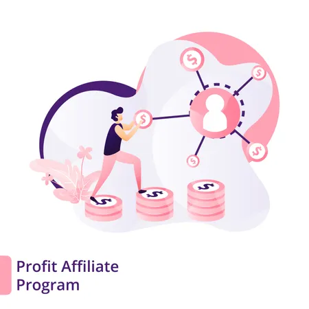 Profit from affiliate program Illustration