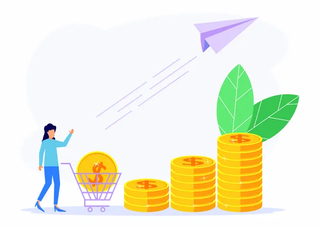 Profit in shopping  Illustration