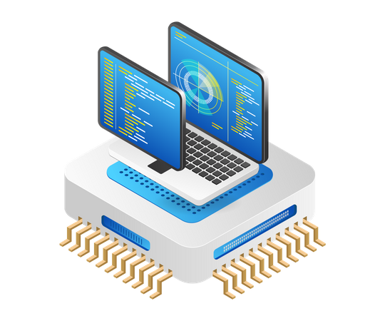 Programa de chip de datos de radar  Ilustración