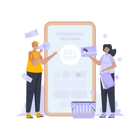 Programa de adesão à loja online  Ilustração