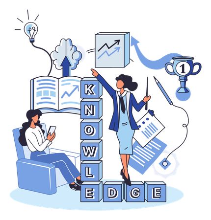 Programa de autoaprendizaje para empleados en línea  Ilustración