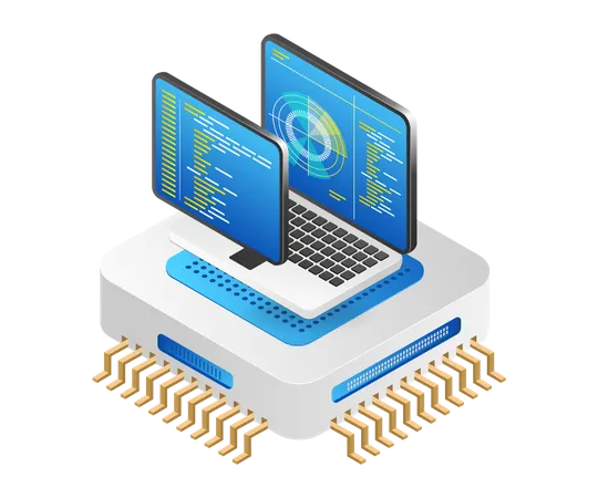 Programa de chip de dados de radar  Ilustração