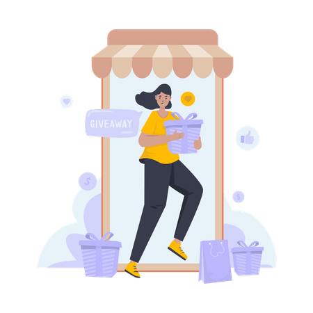 Programa de distribuição de lojas online  Ilustração