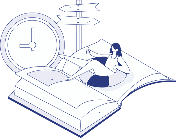 Hombre haciendo horario de estudio  Ilustración