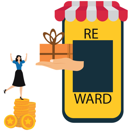 Recompensas por recomendaciones y programa de marketing de fidelización  Ilustración