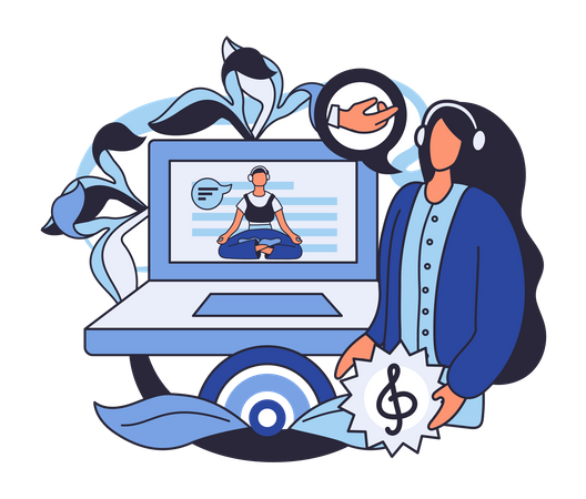 Programa de meditação on-line  Ilustração