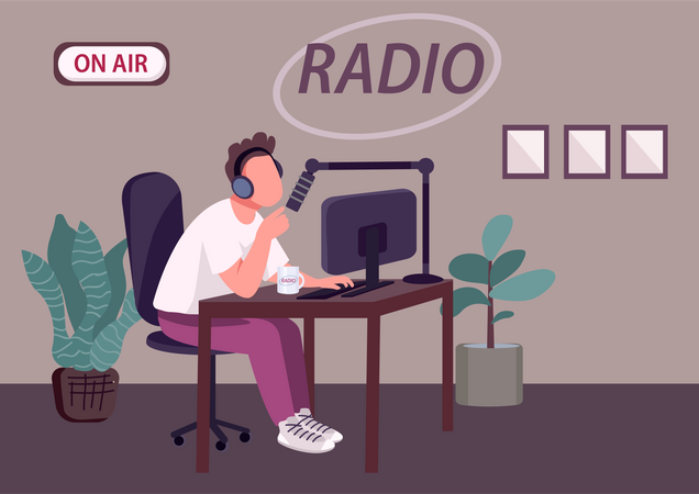 Programa de podcasts de radio  Ilustración