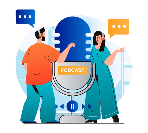 Programa de podcast  Illustration