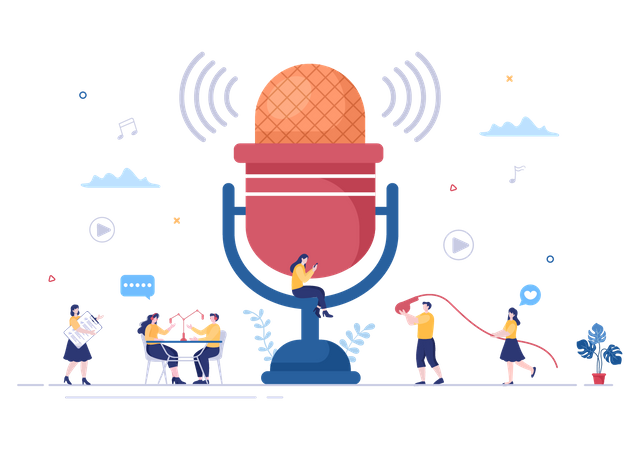 Programa de podcasts  Ilustración