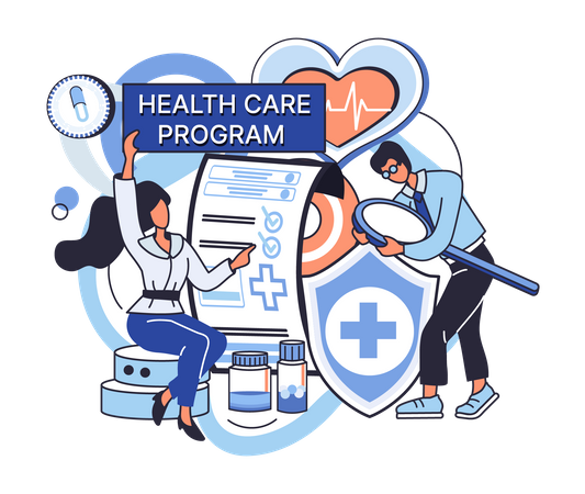 Programa de saúde médica on-line  Ilustração