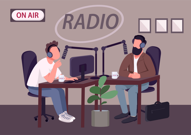 Programa de entrevistas de radio  Ilustración