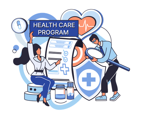 Programa de saúde médica on-line  Ilustração