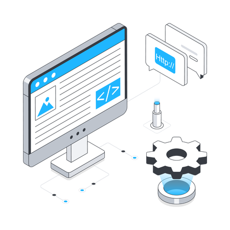 Programação Web no computador  Ilustração