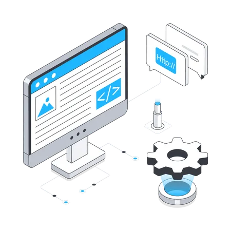 Programação Web no computador  Ilustração