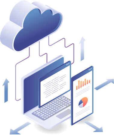 Programación de análisis de datos del servidor en la nube.  Ilustración