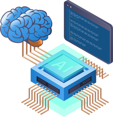 Programador analista de sistemas gerenciamento de inteligência artificial  Ilustração