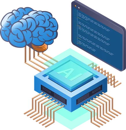 Programador analista de sistemas gerenciamento de inteligência artificial  Ilustração