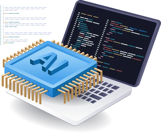 Programador com inteligência artificial  Ilustração