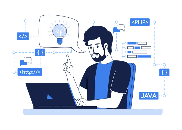 Programador con nueva idea  Ilustración