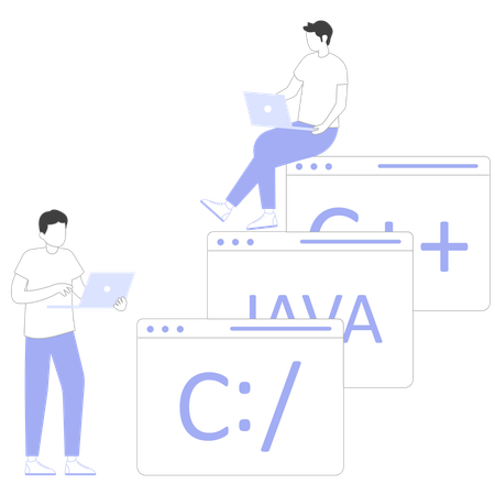 Programador desarrolla nuevo sitio web  Ilustración