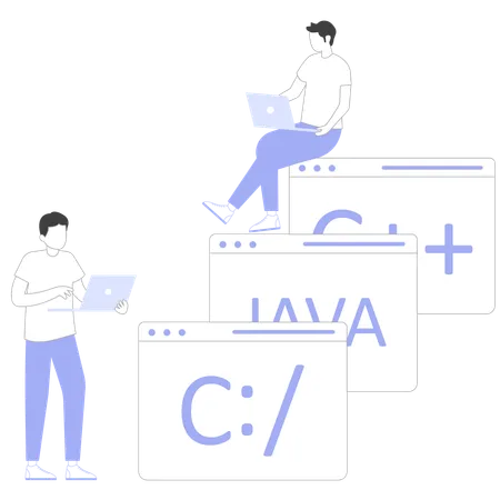 Programador desarrolla nuevo sitio web  Ilustración