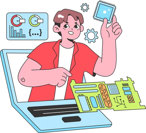 O programador está testando a codificação  Ilustração