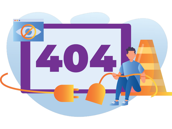 O programador recebe a mensagem de erro 404  Ilustração