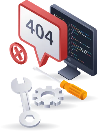 Código de error de Internet de reparación del programador 404  Ilustración