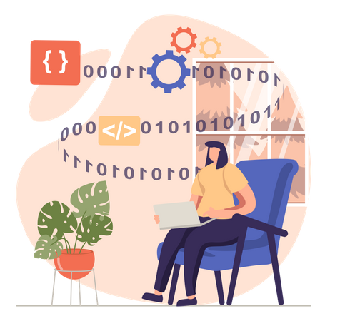 Programadora feminina  Ilustração
