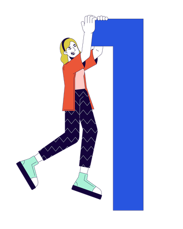Programadora feminina mostrando site  Ilustração