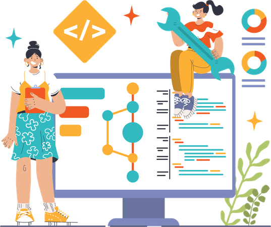 Programmer codes for software  Illustration