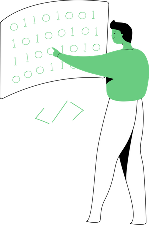 Programmer coding a new project  Illustration