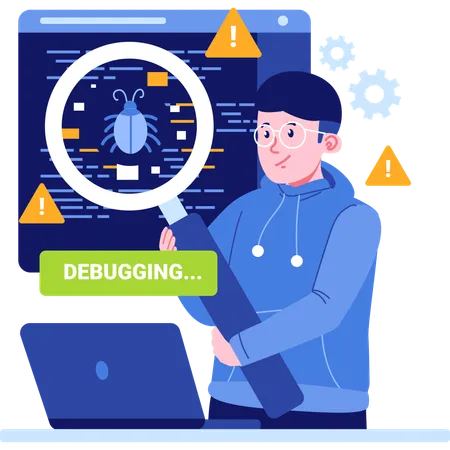 Programmer debugging codes  Illustration