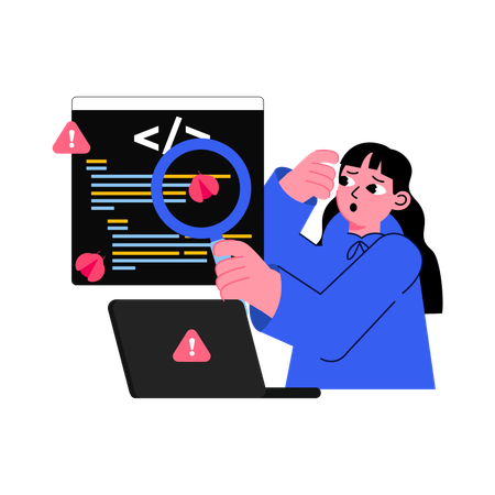 Programmer Debugging Codes  Illustration