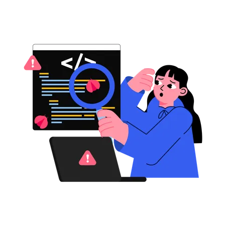 Programmer Debugging Codes  Illustration