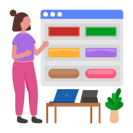 Programmer designs Button Style  Illustration