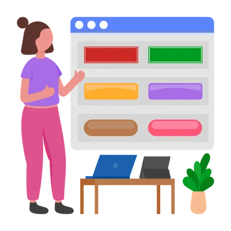 Programmer designs Button Style  Illustration