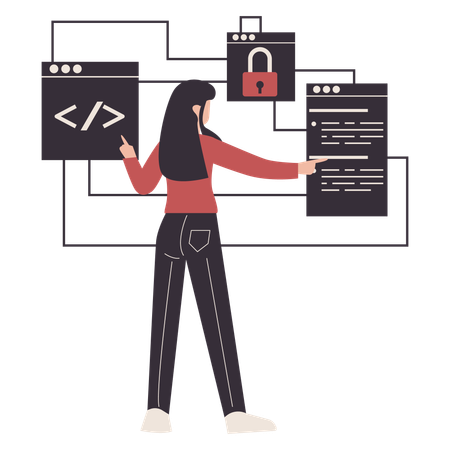 Programmer develops code  Illustration