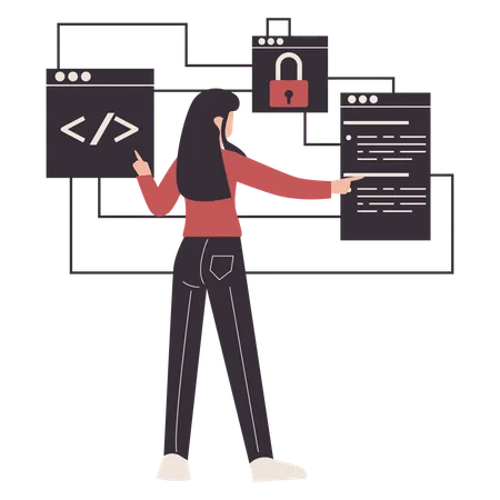 Programmer develops code  Illustration