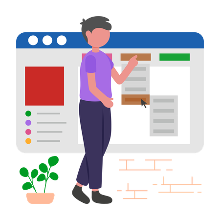 Programmer develops Drop down Menu  Illustration