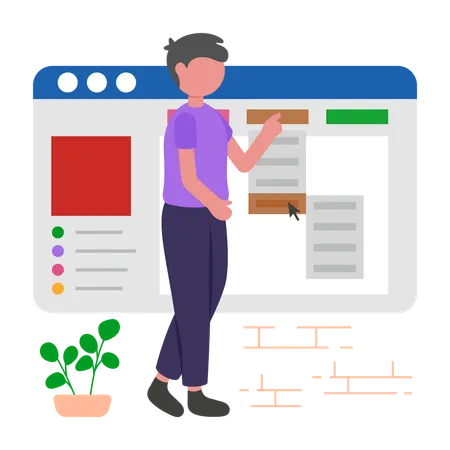 Programmer develops Drop down Menu  Illustration